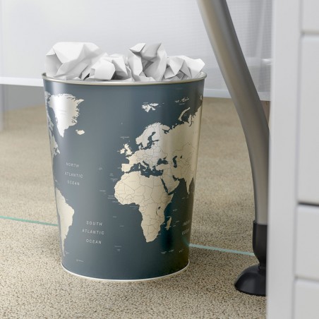 Cestino gettacarta in metallo - GLOBE by Balvi