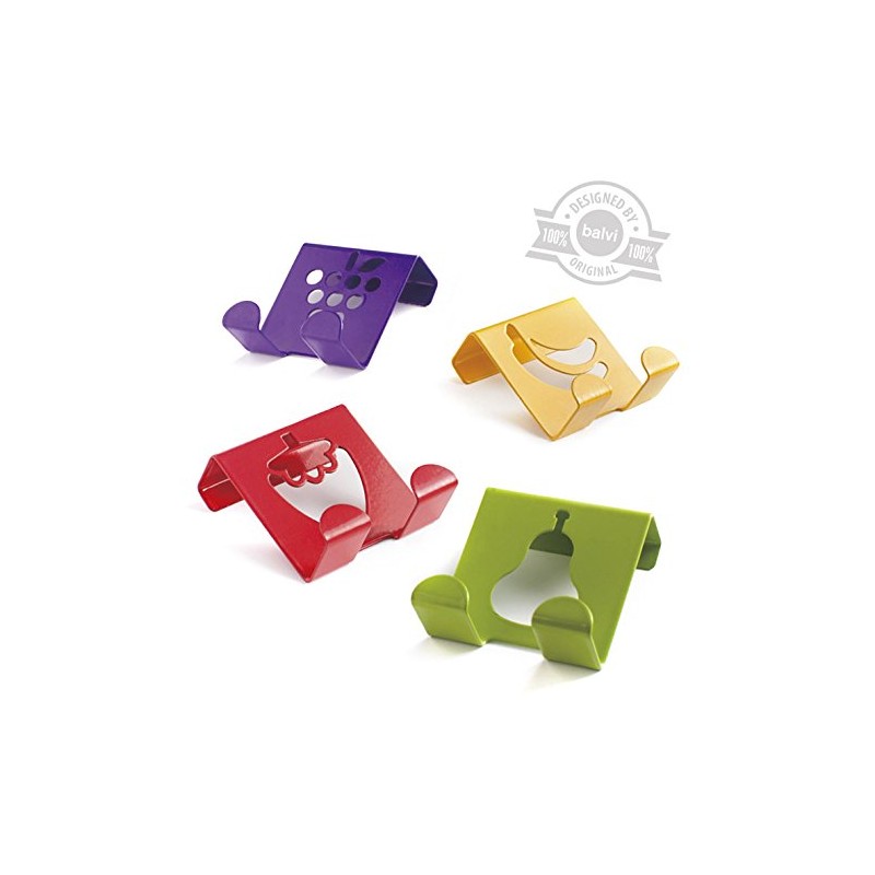 4 ganci porta canovacci per anta - TUTTI FRUTTI by BALVI
