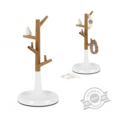 Porta bijoux in bamboo con piattino - WOOD by BALVI