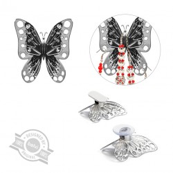 2 Porta accessori a forma di farfalla cromata - VOLARE by BALVI