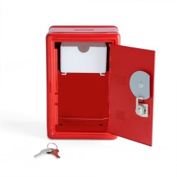 Salvadanaio cassaforte con serratura colore rosso - MONEY BANK by BALVI 2