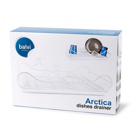 Scolapiatti in metallo e plastica con onde e delfini - ARCTICA by Balvi