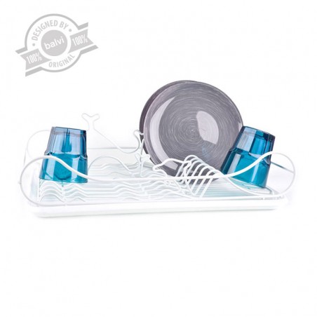 Scolapiatti in metallo e plastica con onde e delfini - ARCTICA by Balvi